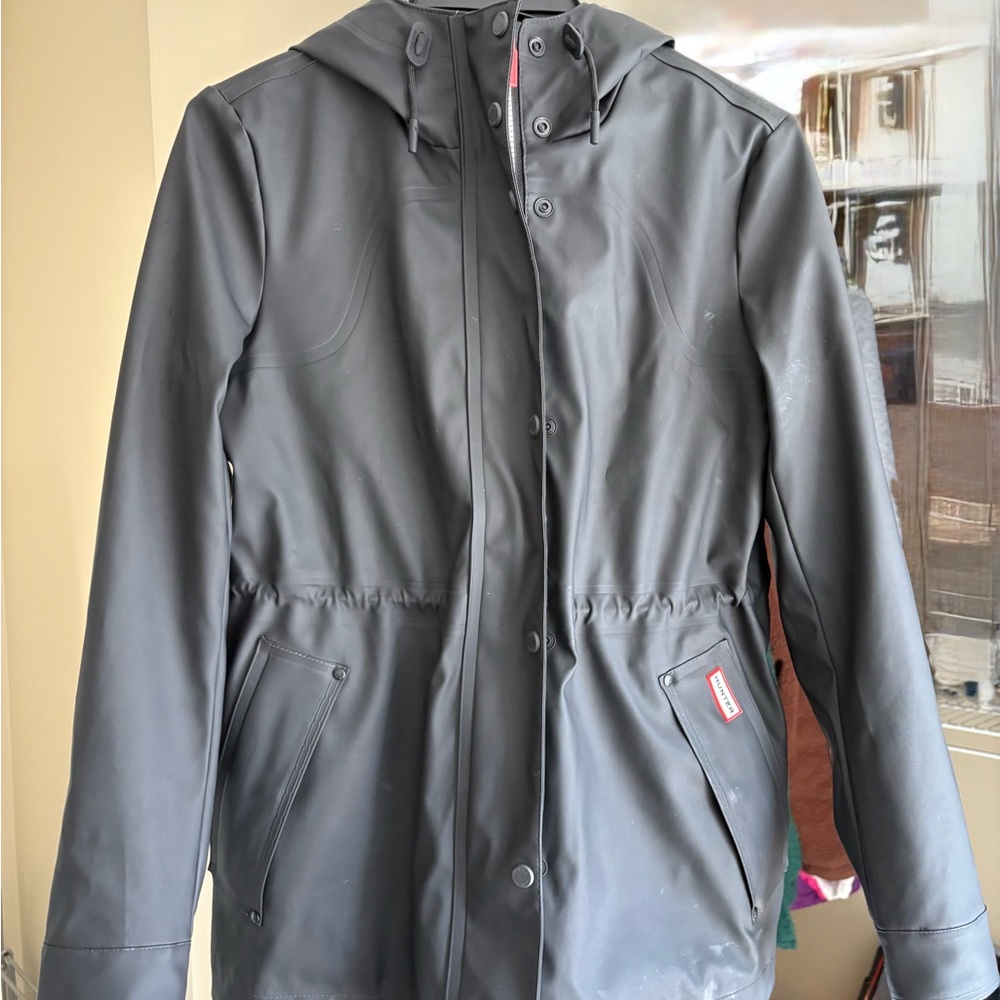 Hunter Black Hooded Raincoat